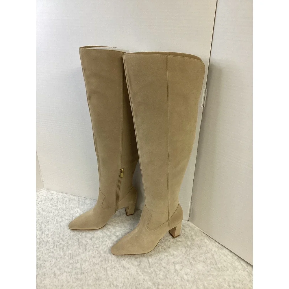 Vince Camuto Shalie Over The Knee Boots‎ Tortilla Tan Suede Block Heel 7M